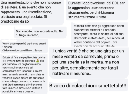 aggressioni omofobe commenti