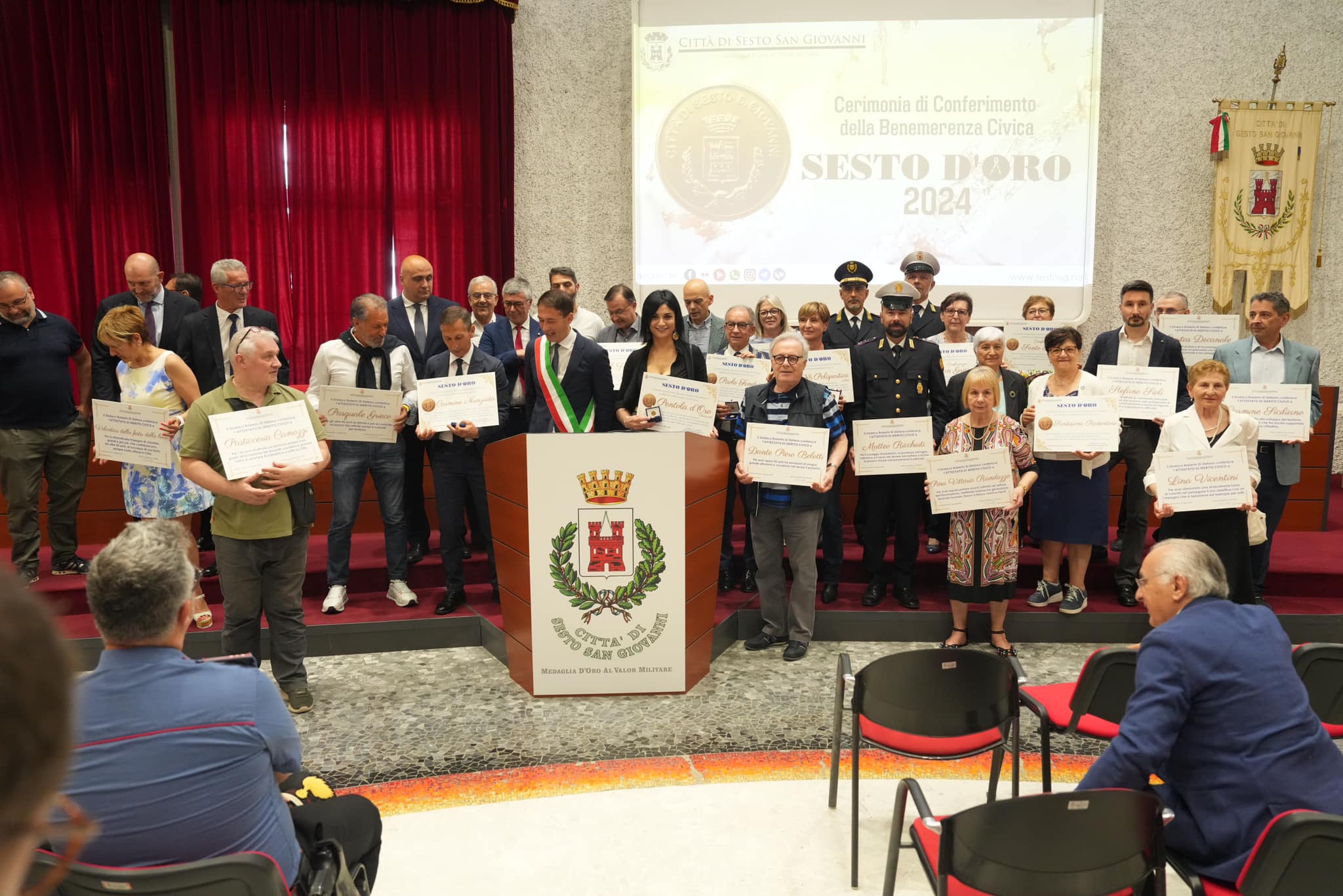 Cerimonia della benemerenza civica Sesto d'Oro 2024