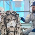 Monza, iniziati i lavori di restauro della statua del Ponte dei Leoni