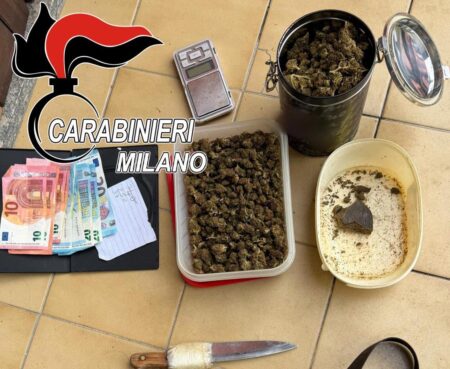 Droga in casa, arrestato 50enne nel Milanese: sequestrati marijuana e hashish